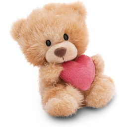 NICI Pluszowy miś z sercem 18 cm jasnobrązowy