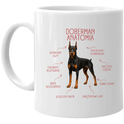 Anatomia Dobermana - kubek na prezent dla miłośnika