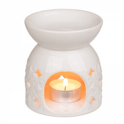 Kominek Zapachowy Ceramiczny Kwiaty, Biały