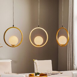 Eko-Light Żyrandol Vienna, szkło opalowe, mosiądz, 3-punktowa