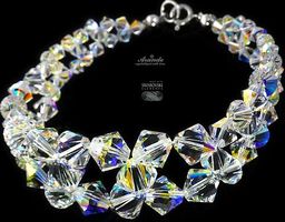 Kryształy Bransoletka Aurora Crystal Srebro Ślub