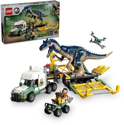 LEGO Jurassic World Dinomisje: ciężarówka do transportu allozaura,