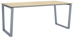 Biurko PRIMO IMPRESS, 180x90 cm, szaro-srebrna podstawa, dąb
