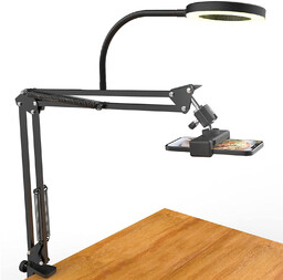 Lampa kreślarska Ring LED Alogy z elastycznym ramieniem