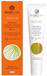 BASICLAB Tonująca ultralekka emulsja ochronna SPF 50 40