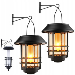 2X Lampa Solarna Led Ogrodowa Czarna O Ogrodu