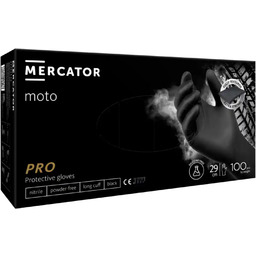 Mercator Moto Black - Rękawice nitrylowe, bezpudrowe, czarne