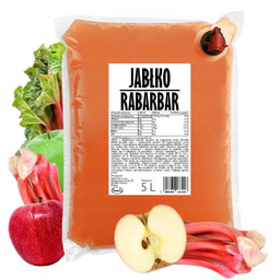 Sok jabłko rabarbar Bez Cukru Mętny Tłoczony 5L