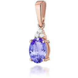 Złota zawieszka wisiorek Z308 Tanzanit 0,70ct różowe złoto