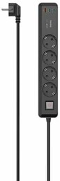 Listwa zasilająca HAMA 4gn Schuko 1,4M, 2xUSB C/A,