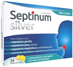 Septinum Silver x24 pastylki do ssania