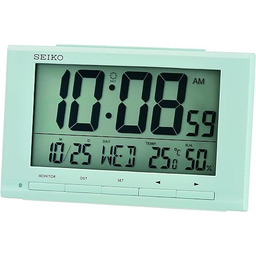 Seiko Clock budzik cyfrowy jasnoniebieski LCD QHL090L