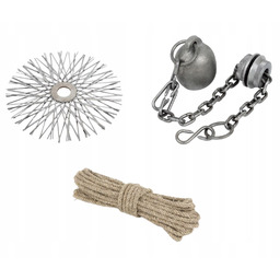 Profesjonalny zestaw kominiarski do czyszczenia komina Kula/lina/szczotka