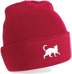 Czapka Bawełniana Zimowa BEANIE Kot na PREZENT