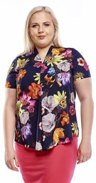 Bluzka FBZ1036 GRANATOWY kwiaty