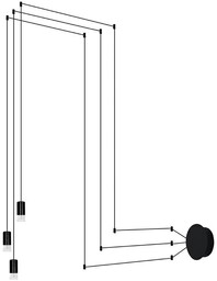 FLUSSO WALL Lampa ścienna kinkiet sufitowa czarna, King