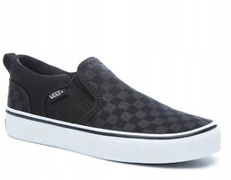 Vans Asher Trampki Młodzieżowe Czarne W Kratkę 38