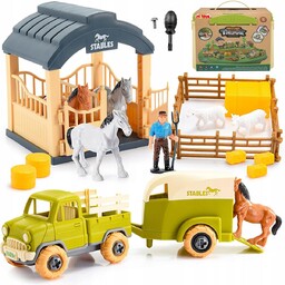 ZESTAW KONSTRUKCYJNY STADNINA KONI DO ROZKRĘCANIA GOSPODARSTWO STAJNIA