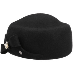 Kapelusz Wełniany Valija Pillbox by Lierys, czarny, One