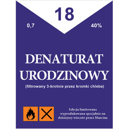 Etykiety personalizowane na butelkę Denaturat - 9 szt.