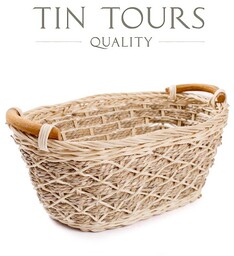 KOSZYK RATTANOWY Z UCHWYTAMI 28x16x11h cm