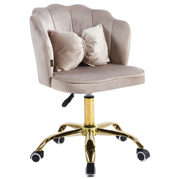 Krzesło obrotowe muszelka DC-6091S ciemny beż welur #7