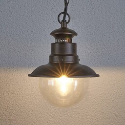 Lampa wisząca zewnętrzna Lindby Eddie, rdza, metal, IP44,
