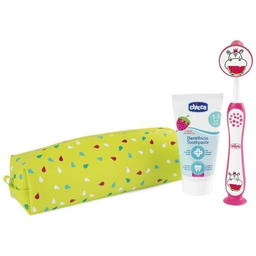 Chicco 175765 ZESTAW PASTA+SZCZOTECZKA+ETUI HIPPO 3-6L