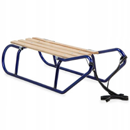 Sanki Tradycyjne Solidne Metalowe 2 osobowe Kuligowe Niebieskie