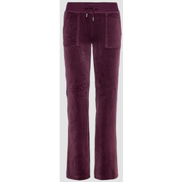 JUICY COUTURE Śliwkowe damskie spodnie welurowe Del Ray