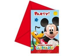 Zaproszenia urodzinowe Myszka Mickey - 6 szt.