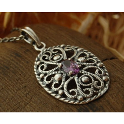 ASTI - srebrny wisior z ametystem