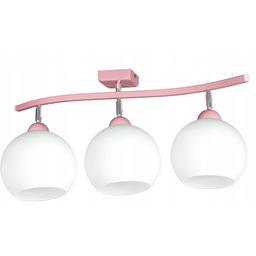 Lampa sufitowa żyrandol Fala 3 różowa wisząca lampy