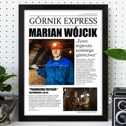 Plakat personalizowany kolaż zdjęć Górnik Express w ramce