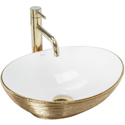 Rea Umywalka nablatowa Rea Sofia White Gold Brush