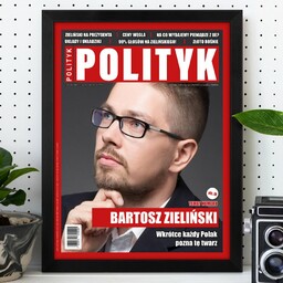 Plakat personalizowany ze zdjęciem Polityk w ramce