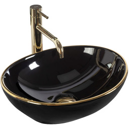 Rea Umywalka nablatowa Rea Sofia Black Gold Edge