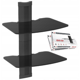 Naścienna Półka Szklana pod Telewizor na Konsolę DVD