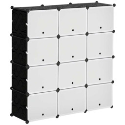 Modułowa szafka na buty Homcom 125x32x125cm, czarno-biała