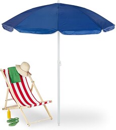 Relaxdays Parasol przeciwsłoneczny, Ø 160 cm, zginany,