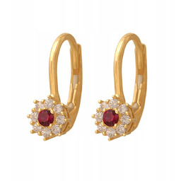 Złote Kolczyki 585 1.85 G Cyrkonie Rodium