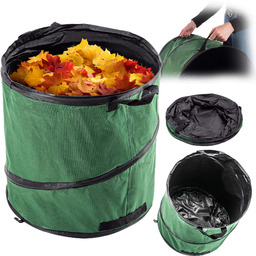 Składany kosz ogrodowy Vermenton 175L zielony