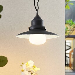 Lindby lampa wisząca zewnętrzna Roisin, antracyt, metal, Ø