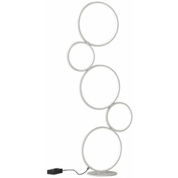 Lampa podłogowa designerska z ściemniaczem nożnym flesz biała