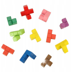 Wieża Układanka Tetris Klocki Drewniane Puzzle Gra Montessori