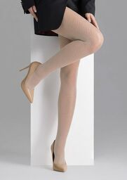Rajstopy wzorzyste cienkie Grace G006 Marilyn kremowy