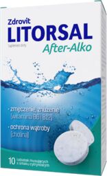 Zdrovit Litorsal After-Alko, smak cytrynowy, 10 tabletek musujących