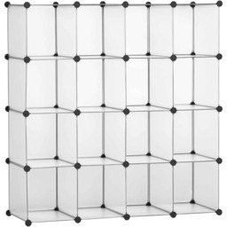 Półka modułowa Homcom 125x32x125cm, czarno-biała