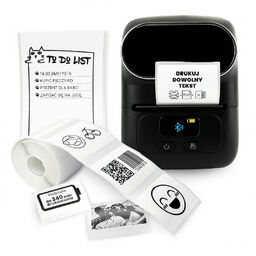 Mini drukarka etykiet Phomemo M110 czarna Bluetooth szer.