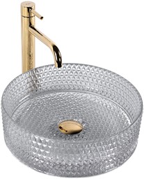 REA-U9615 UMYWALKA NABLATOWA REA CRISTAL LIGHT GREY